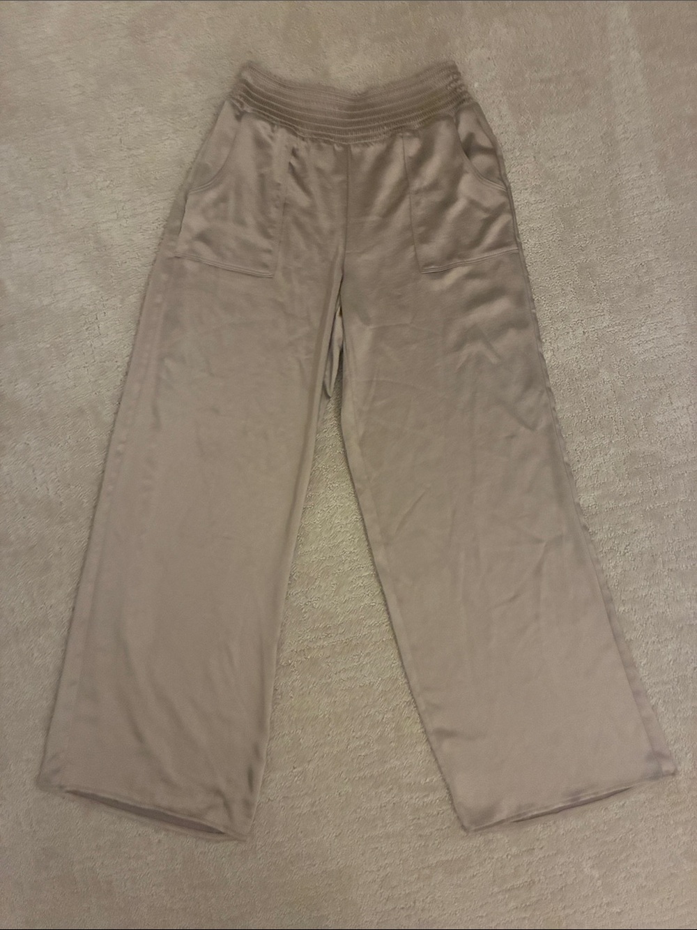 Simply Vera Vera Wang Wide Leg Silky Pants in Taupe
